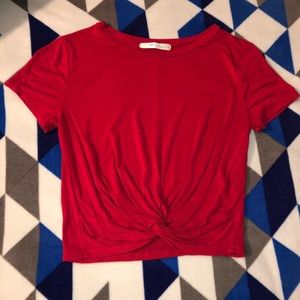 Red Crop Tee